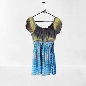 Daytrip Size Large Empire waist ruffle short sleeve Shirt/Top/Blouse